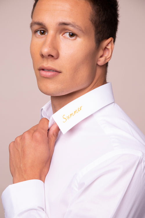 Chemise blanche col français