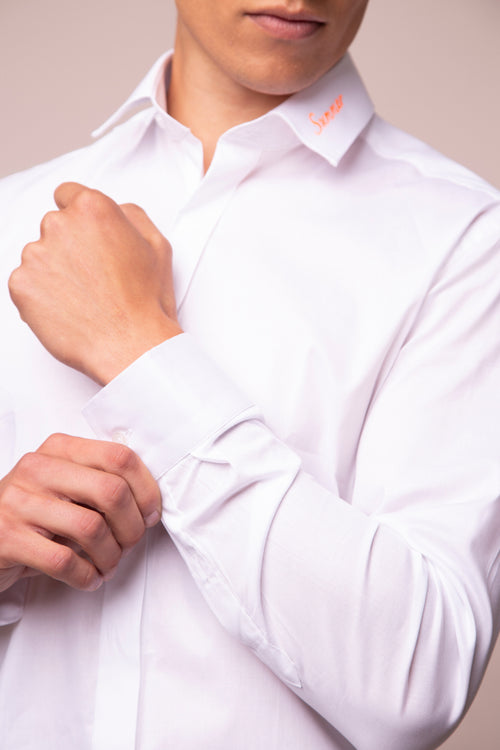 Chemise blanche col français