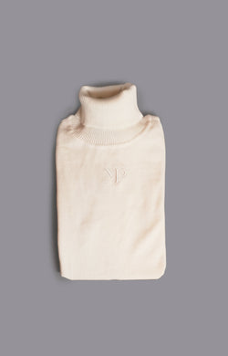 White MP embroidered turtleneck